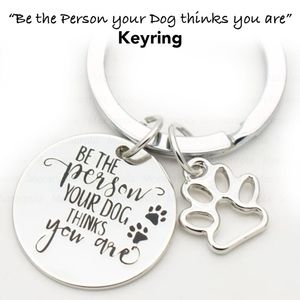 Dog Keyring with Saying and Dog Paw